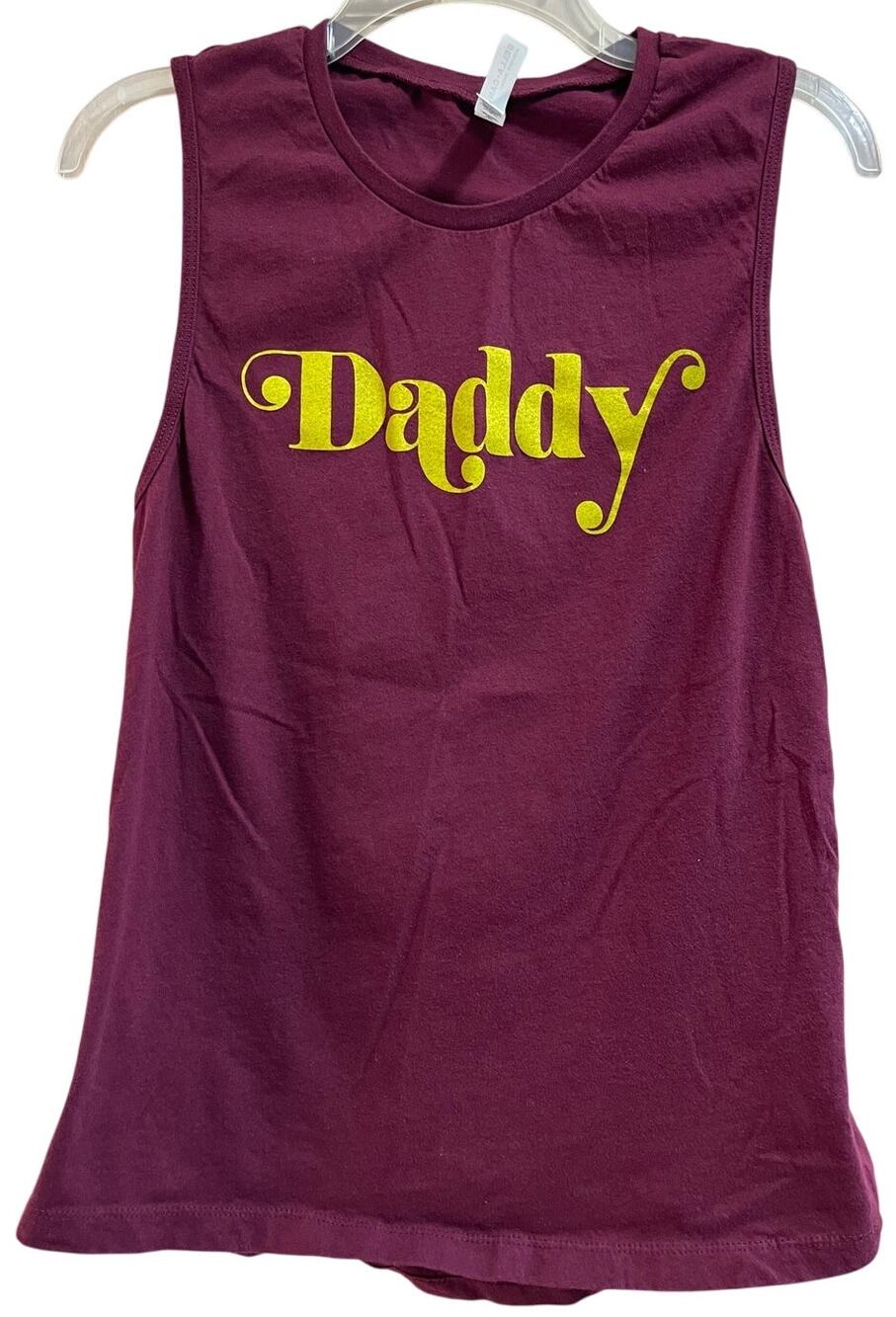 St. Vincent Size Large Burgundy Graphic Print Tank Top - "Daddy"